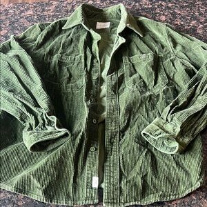 American Eagle Olive Green Corduroy Shirt Jacket size large
